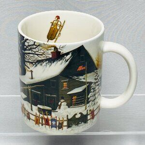 Charles Wysocki Cocoa Break At The Copperfields Winter Mug AMCAL 16 oz